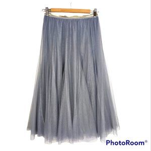 Grey Balletcore Tulle Princess Midi Full Skirt size M/L
